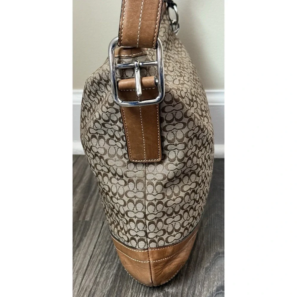 Vintage 2000s Y2K Coach Signature C Jacquard Purse Hobo Bag Old Money Clean Girl
